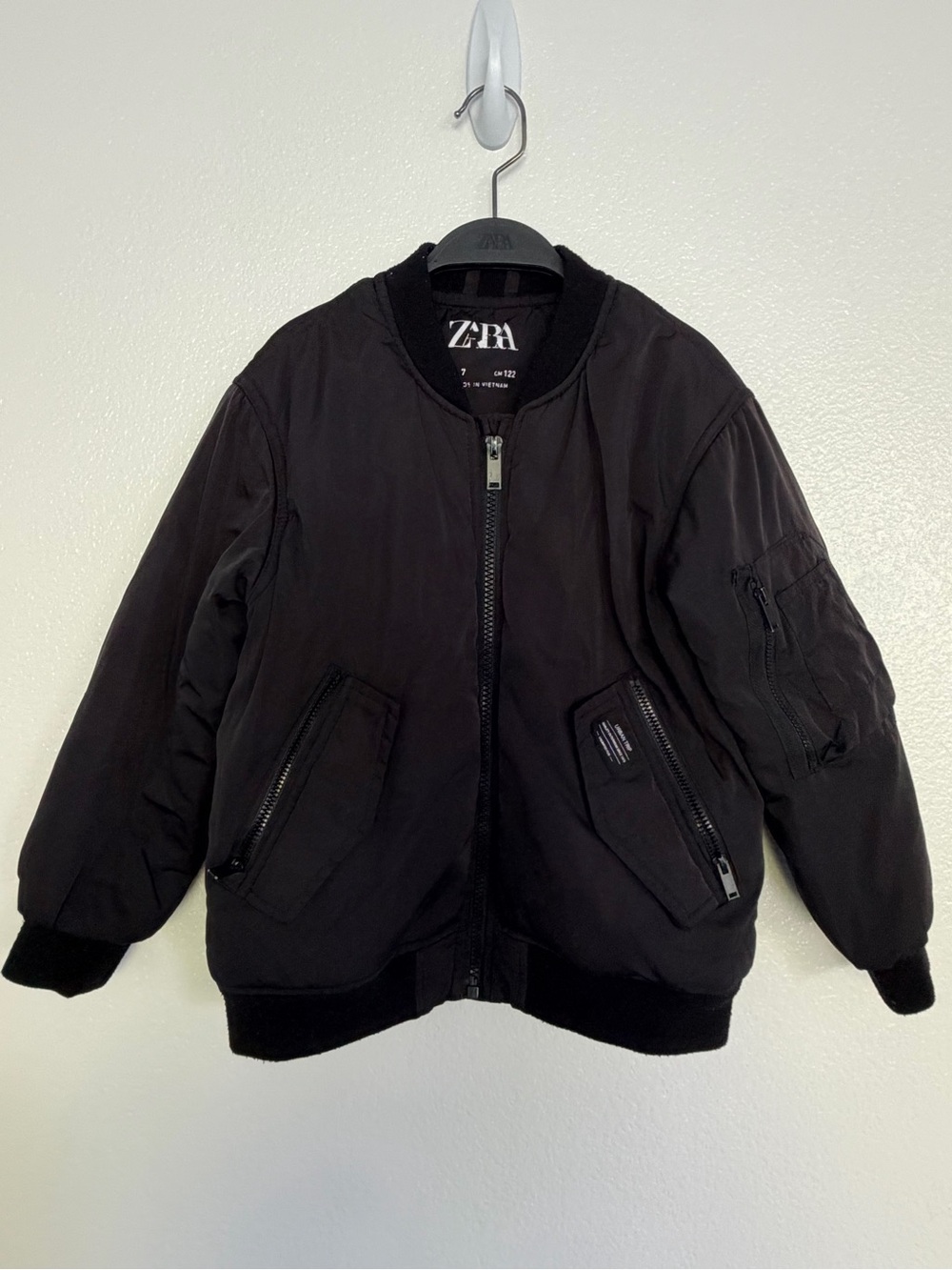 ZARA Boys Black Puffer Bomber Jacket
